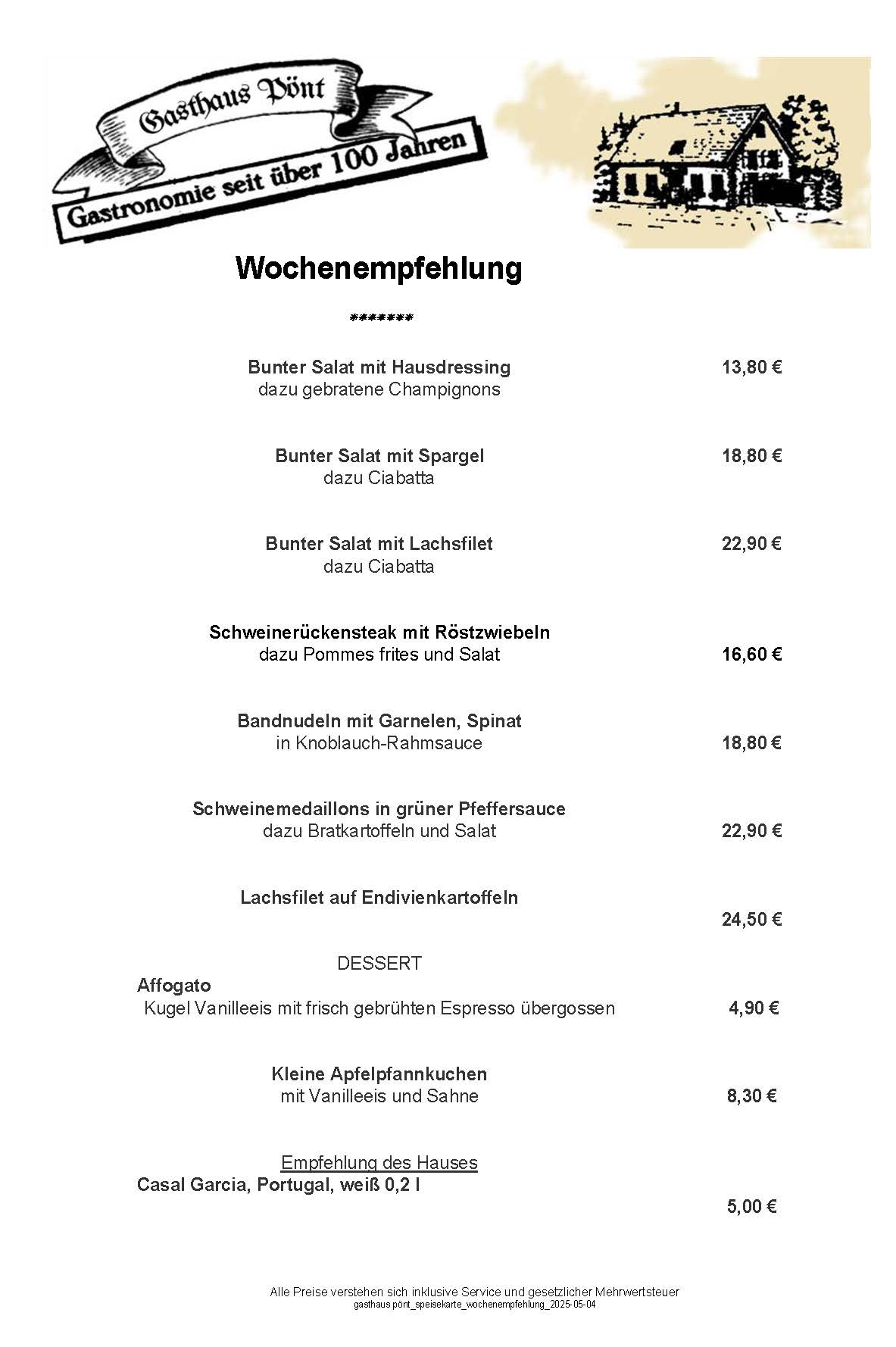 Gasthaus Pönt_Speisekarte_Wochenempfehlung_2025-05-04