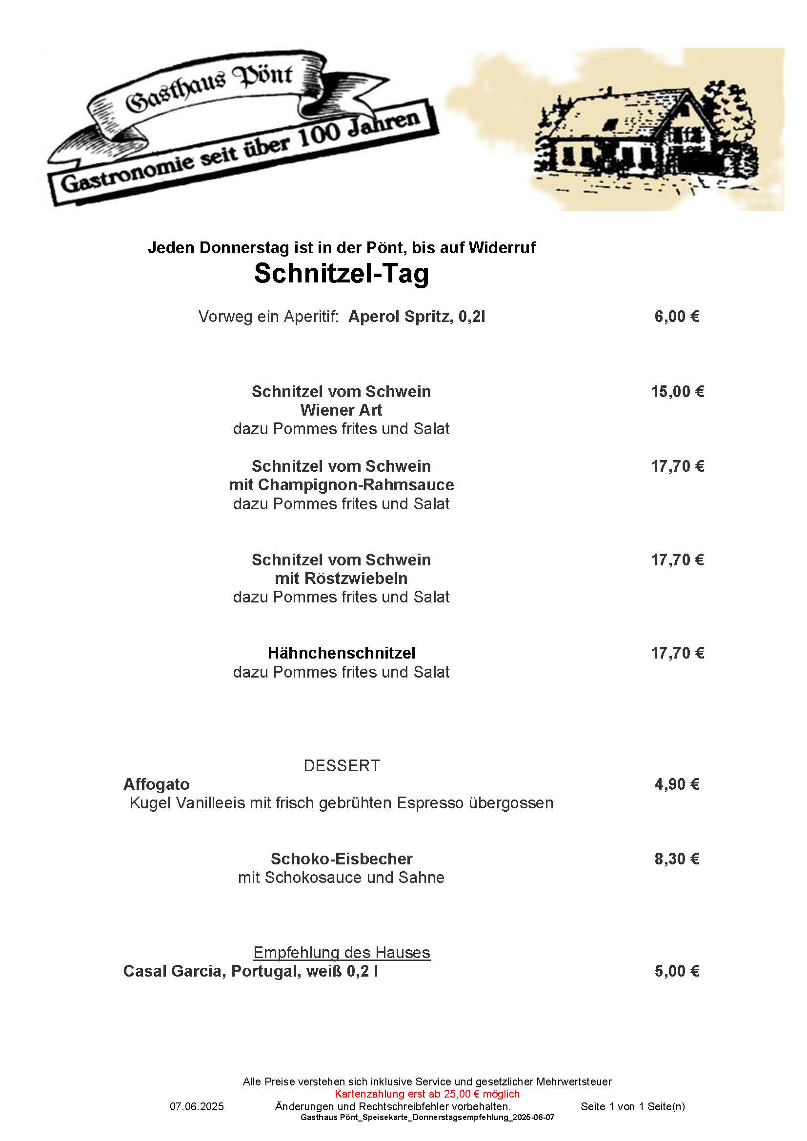 Gasthaus Pönt_Speisekarte_Donnerstagsempfehlung_2025-06-07