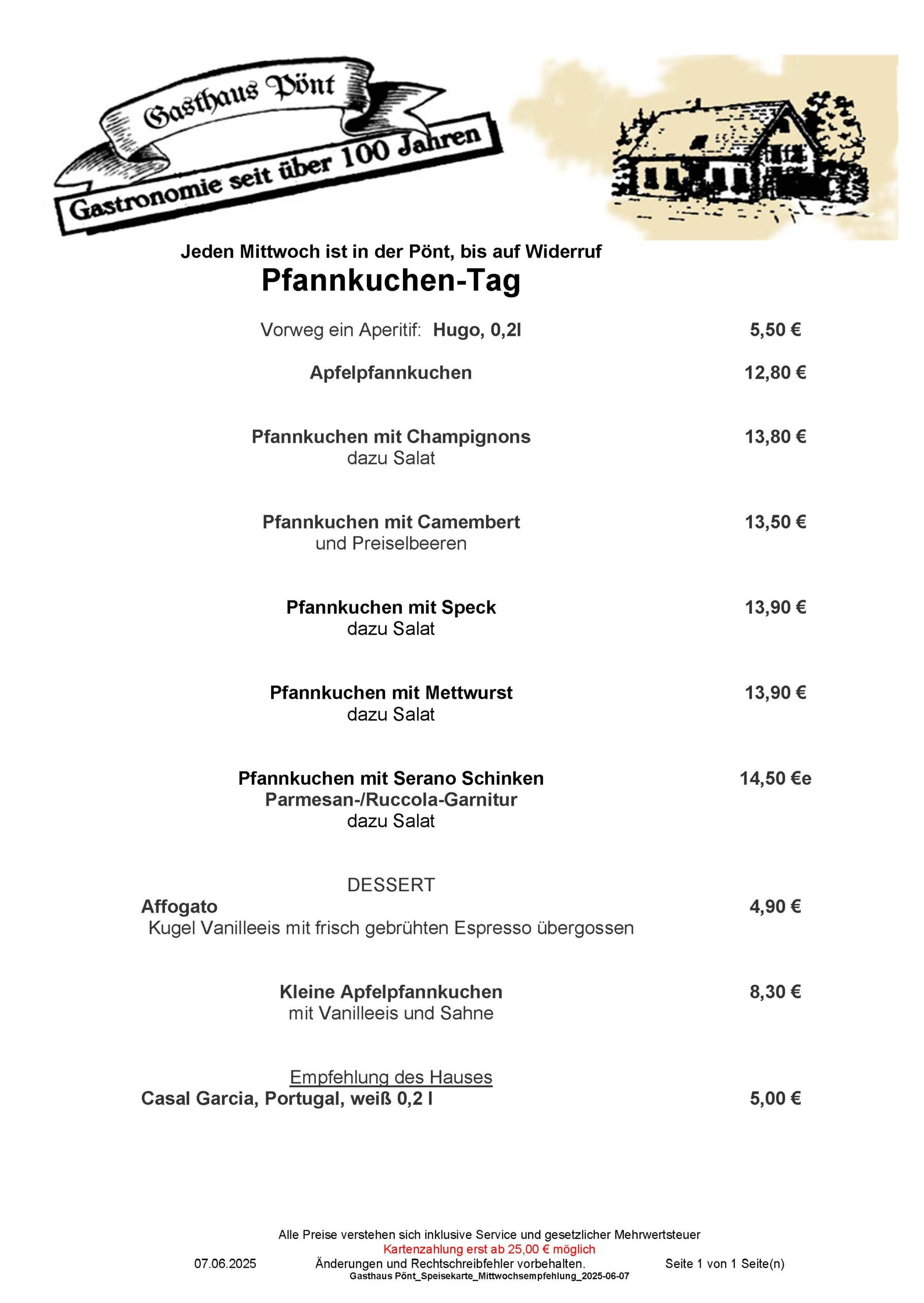 Gasthaus Pönt_Speisekarte_Mittwochsempfehlung_2025-06-07